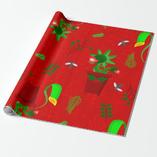 gothmas christmas venus flytrap creepmas wrapping paper
