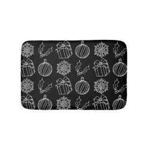 Gothmas Things - Snowflake, Holly, Present, and Ba Bath Mat