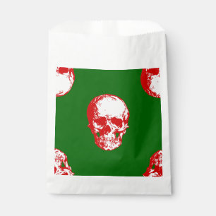 gothmas ugly christmas skull goth skeleton green favour bag
