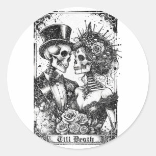 Gotic Bachelorette Party Tee Bride And Groom Tarot Classic Round Sticker