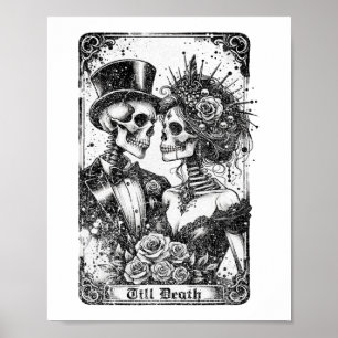 Gotic Bachelorette Party Tee Bride And Groom Tarot Poster