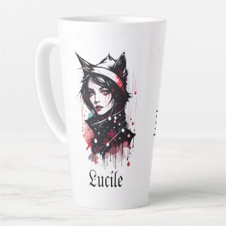 Gótica peluca para el gato por ella: Gato de amor  Latte Mug