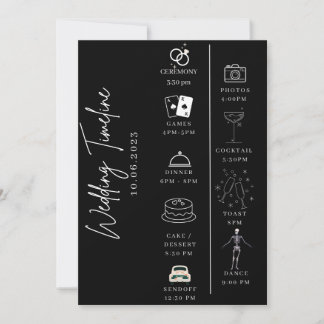 Gotich wedding timeline & details invitation