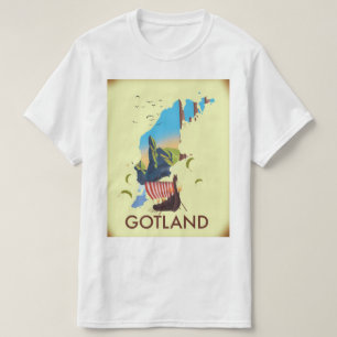 Gotland Baltic Sea Viking Travel map T-Shirt