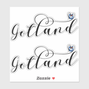 Gotland Flag Heart Script Design, Sweden