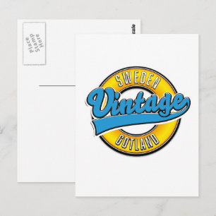 Gotland Sweden vintage style logo Postcard