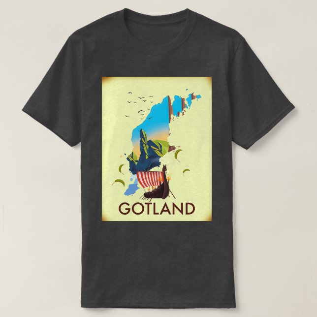Gotland Swedish island travel poster T-Shirt (Design Front)