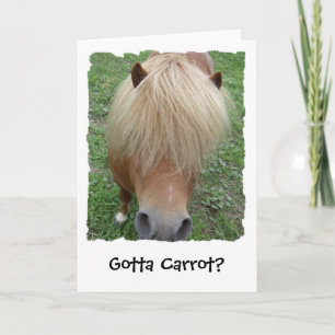 Gotta Carrot? Sassy Pony Greeting Card, Blank Card
