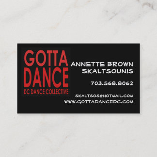 Gotta Dance Business Card