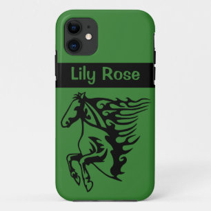 Gotta Have It Green Pony Horse Bronco Line Art iPhone 11 Case