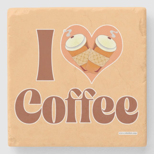 Gotta Love Coffee Cute Heart Java Jolt Stone Coaster (Front)
