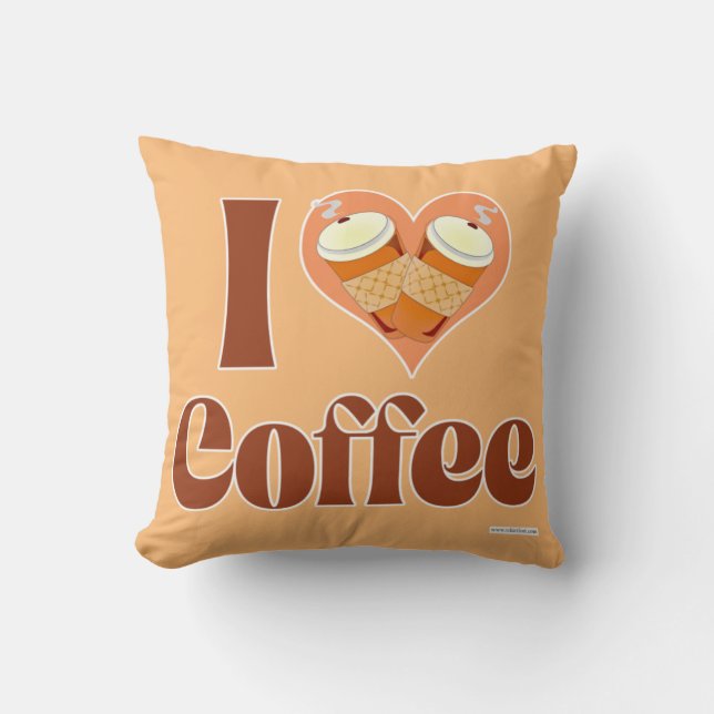 Gotta Love Coffee Cute Heart Motto Cushion (Front)