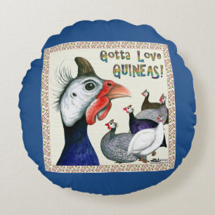 Gotta Love Guineas! Round Cushion
