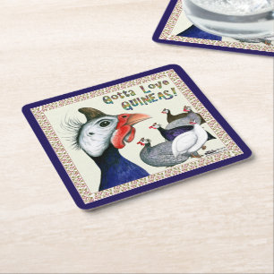 Gotta Love Guineas! Square Paper Coaster