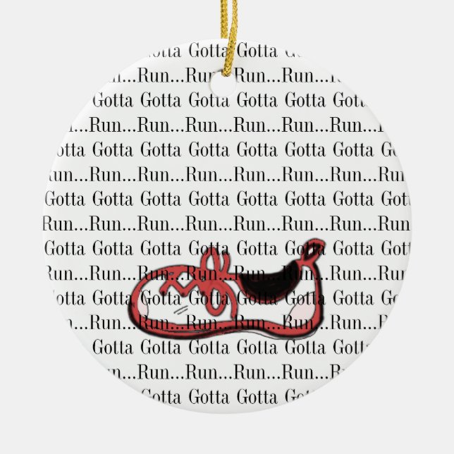 Gotta Run Red Runner Ceramic Ornament (Front)