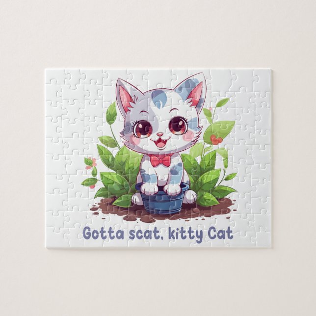 Gotta scat, kitty cat jigsaw puzzle (Horizontal)
