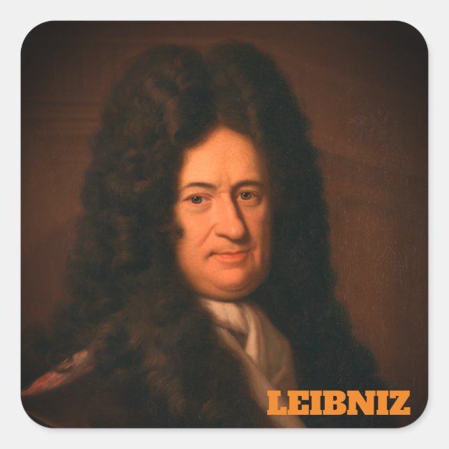 Gottfried Wilhelm Leibniz (c. 1695) Square Sticker (Front)