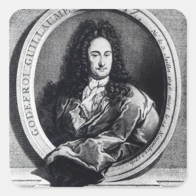 Gottfried Wilhelm Leibniz Square Sticker (Front)