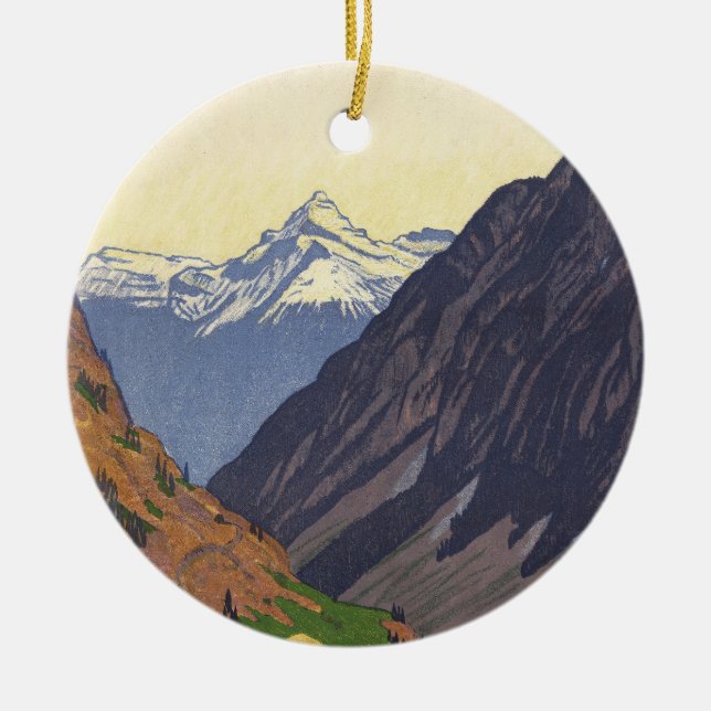 Gotthard Pass mountain pass in the Alps Ceramic Ornament (Front)
