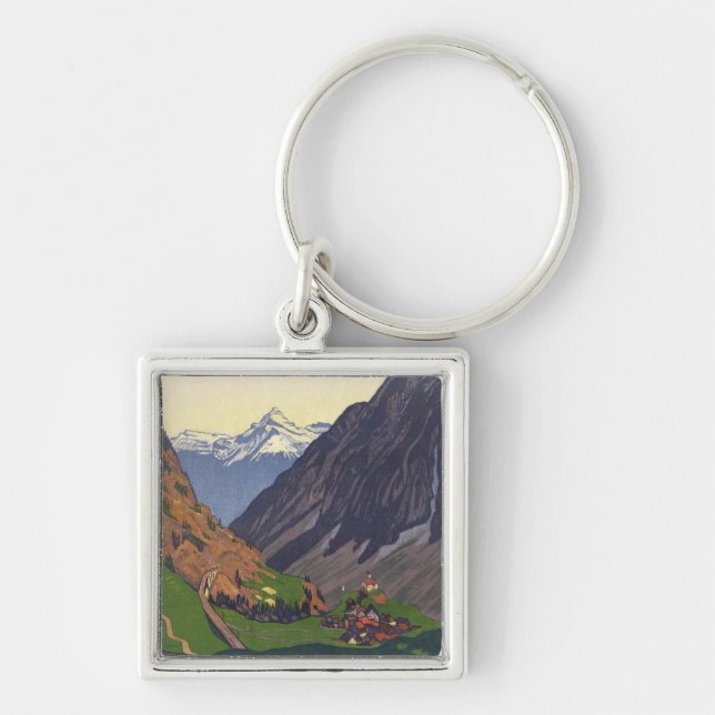 Gotthard Pass mountain pass in the Alps Key Ring (Front)