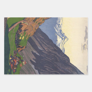 Gotthard Pass mountain pass in the Alps Wrapping Paper Sheet