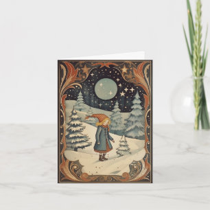 Gouache Vintage Retro Christmas Card
