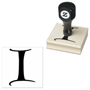 Goudy-Lombardic Gothic Versal Capital Letter I Rubber Stamp