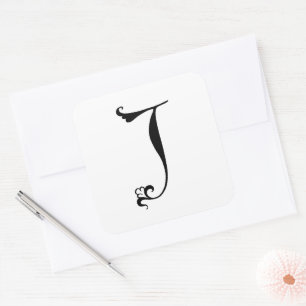 Goudy-Lombardic Gothic Versal Capital Letter J Square Sticker