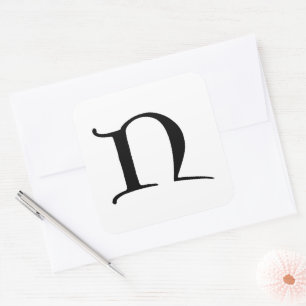 Goudy-Lombardic Gothic Versal Capital Letter N Square Sticker