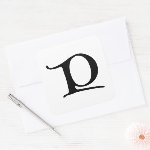 Goudy-Lombardic Gothic Versal Capital Letter P Square Sticker