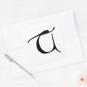 Goudy-Lombardic Gothic Versal Capital Letter T Square Sticker