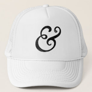 Goudy Old Style Italic Letterpress Black Trucker Hat