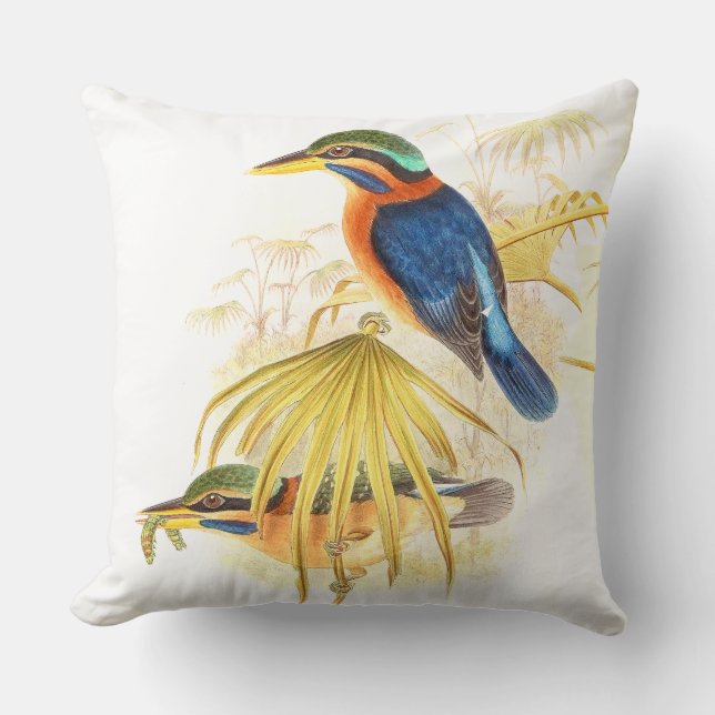 Gould Kingfishers Throw Pillow (Front)
