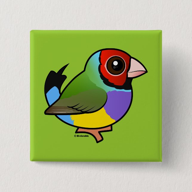 Gouldian Finch 15 Cm Square Badge (Front)