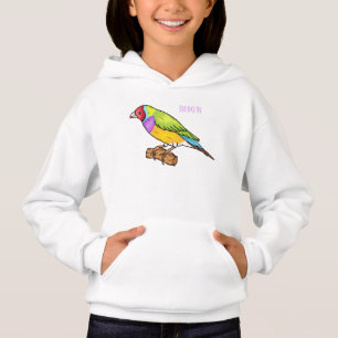 Gouldian finch bird cartoon illustration