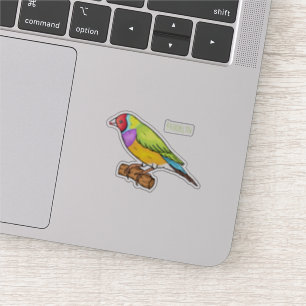Gouldian finch bird cartoon illustration