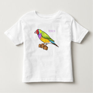 Gouldian finch bird cartoon illustration toddler T-Shirt
