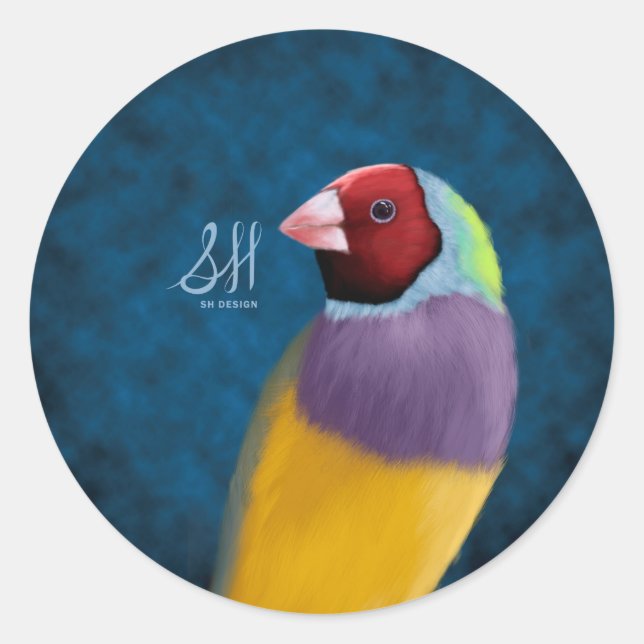 Gouldian Finch Classic Round Sticker (Front)