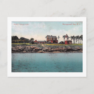 Gould's Island Light House, Narragansett Vintage Postcard