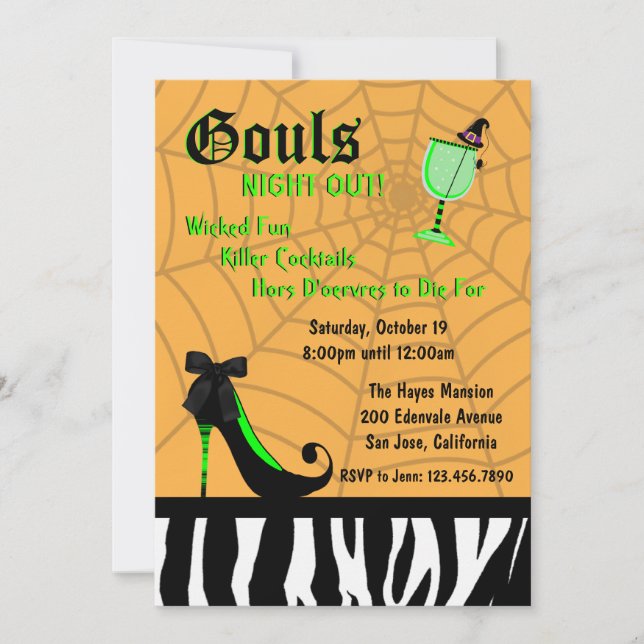 Gouls Night Out Invite [Orange] (Front)
