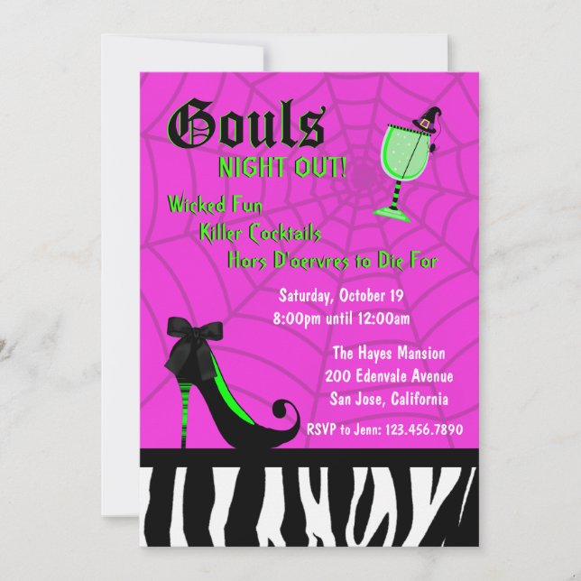 Gouls Night Out Invite [Pink] (Front)
