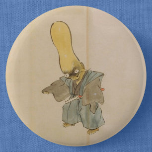 Gourd-Headed Yokai Swordsman (Wedding Scroll) 6 Cm Round Badge