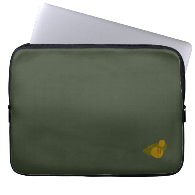 gourd olive laptop sleeve (Front)