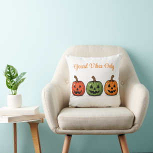 Gourd Vibes Only Halloween Pumpkins design Cushion