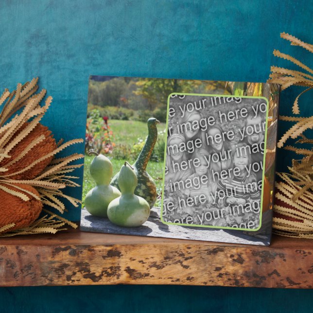 Gourds And Pumpkins Fall Add Your Own Photo Plaque (Side)