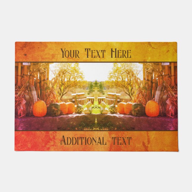 Gourds And Pumpkins Farm Stand Personalised Doormat (Front)