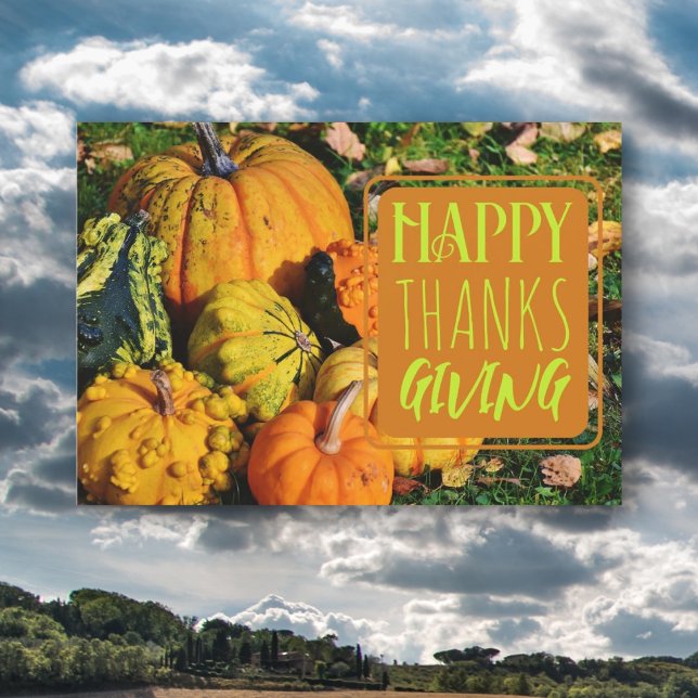 Gourds Happy Thanksgiving Greeting Card (Creator Uploaded)