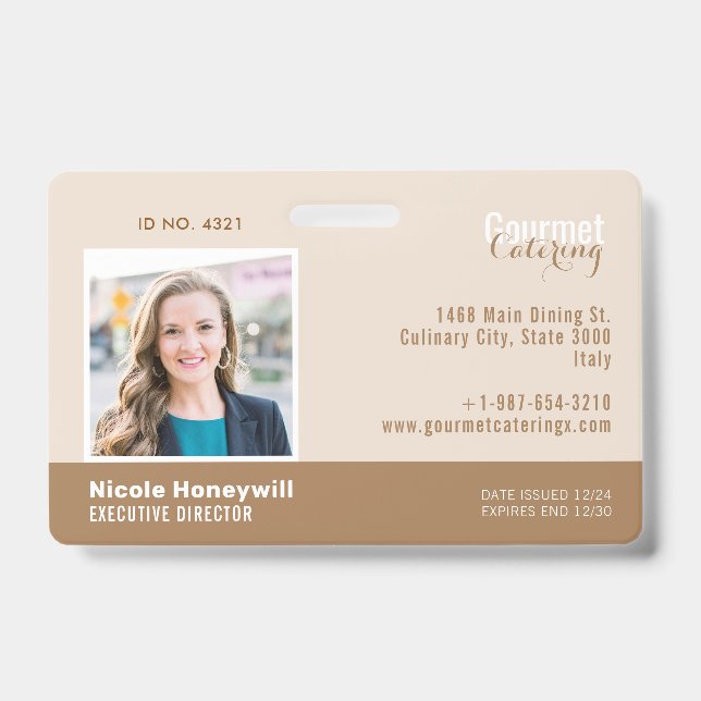 Gourmet Catering Company Badge ID Badge (Front)