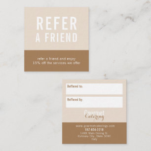 Gourmet Catering Square Referral Card