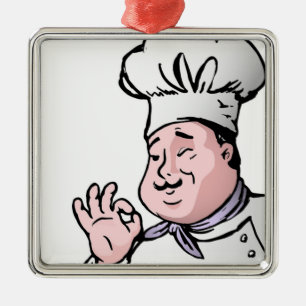 GOURMET CHEF METAL ORNAMENT